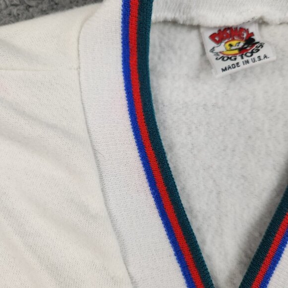 VTG 80's Disney Mickey Mouse Cardigan Sweater Youth 4T Preppy USA Made Jog Togs - Picture 10 of 11